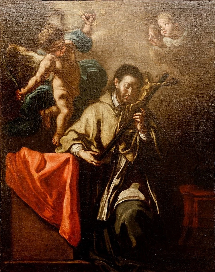 San Luigi Gonzaga in adorazione del Crocifisso